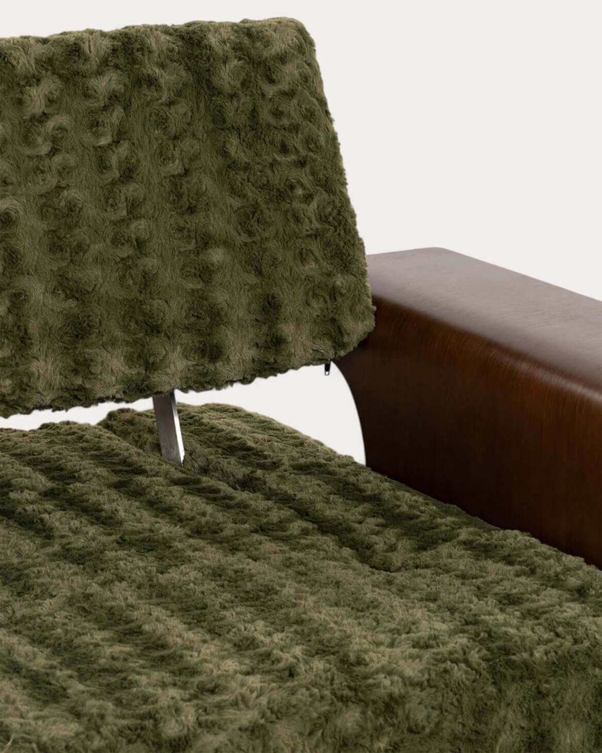 Fauteuil Inclinable en  avec Repose-pieds en Tissu et Bois 70s Furry, image de la gelerie 4