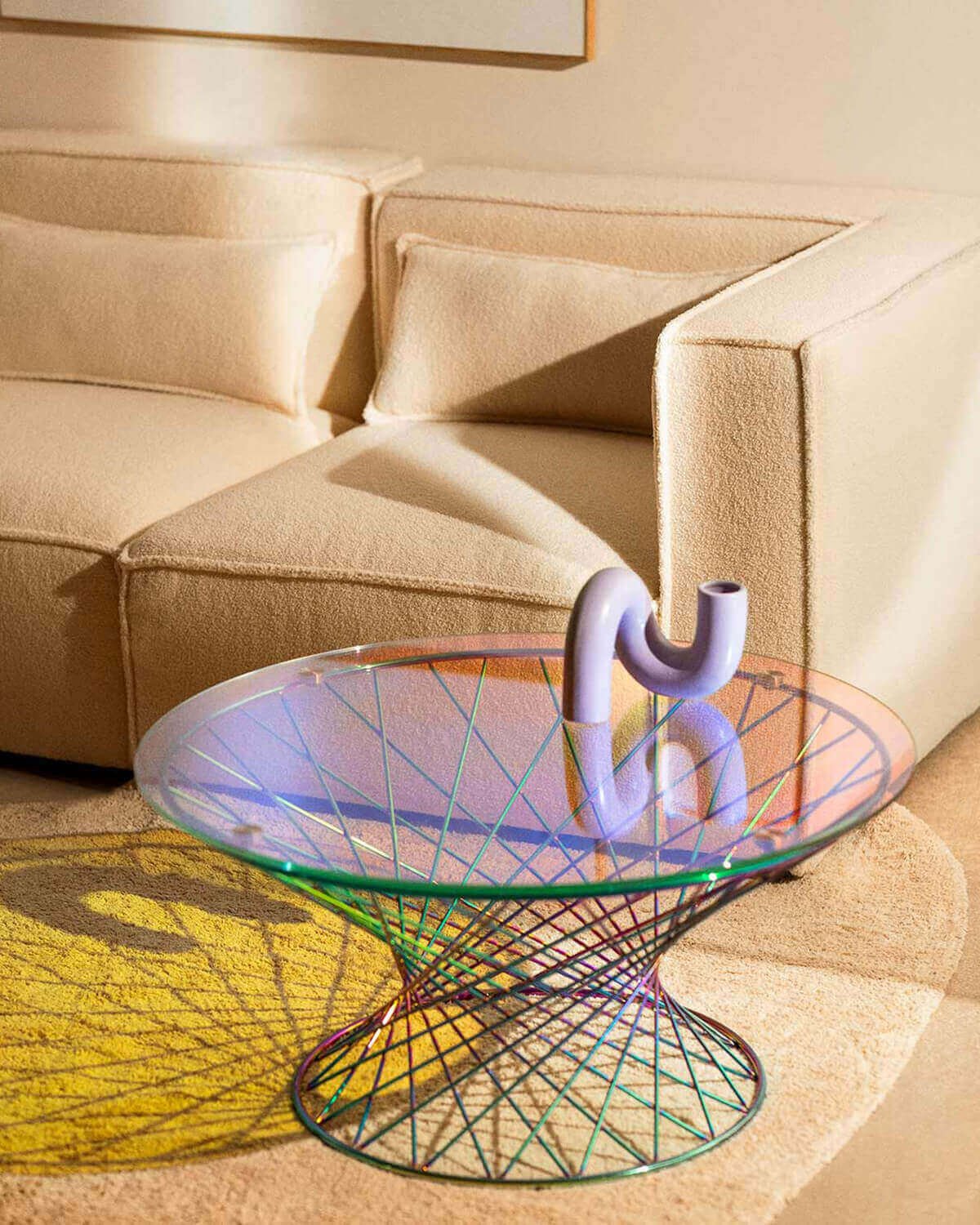 Canapé Modulable 2 Pièces d'Angle en Tissu Bouclé Kilhe, image de la gelerie 2