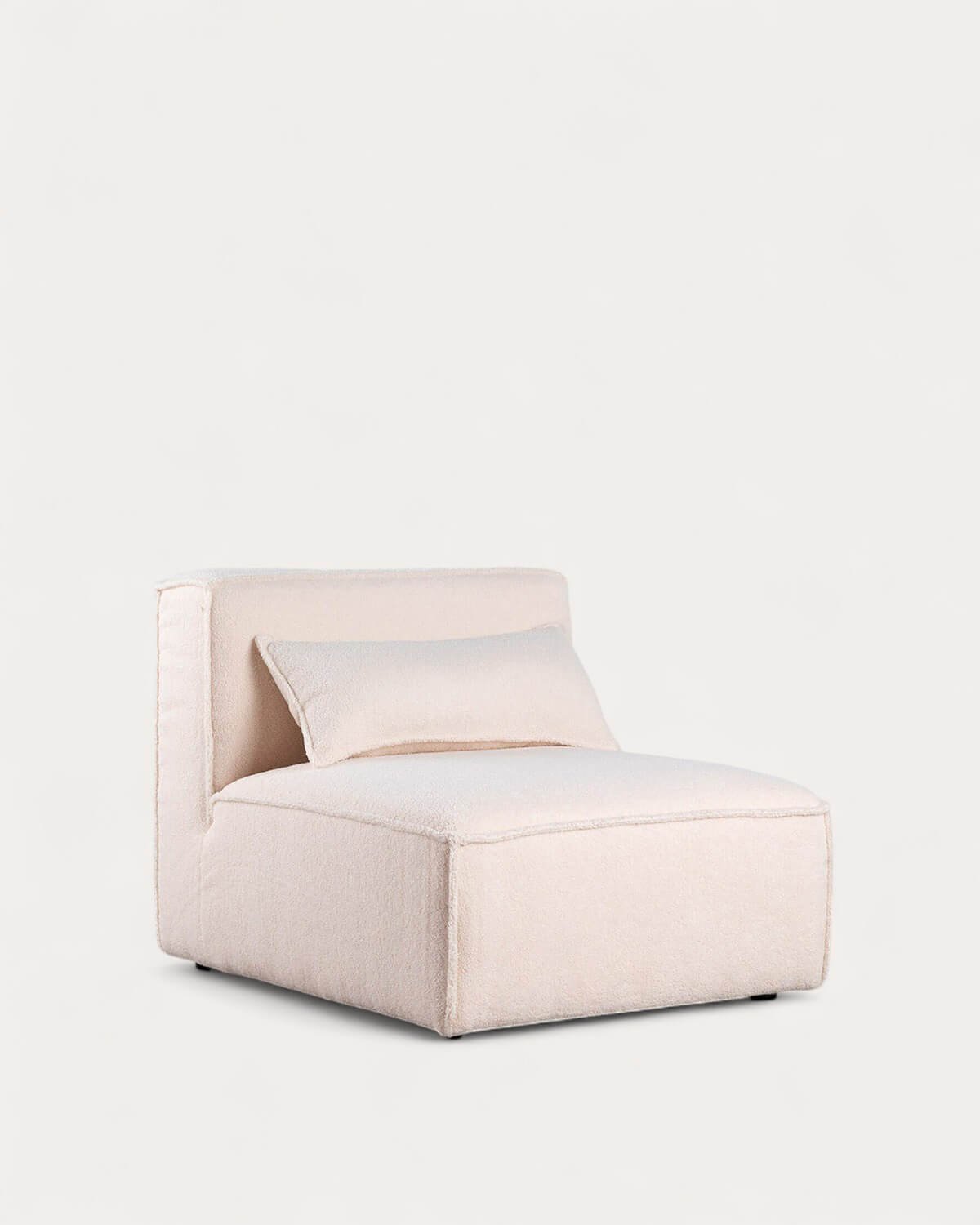 Canapé Modulable 2 Pièces avec Pouf en Tissu Bouclé Kilhe, image de la gelerie 3