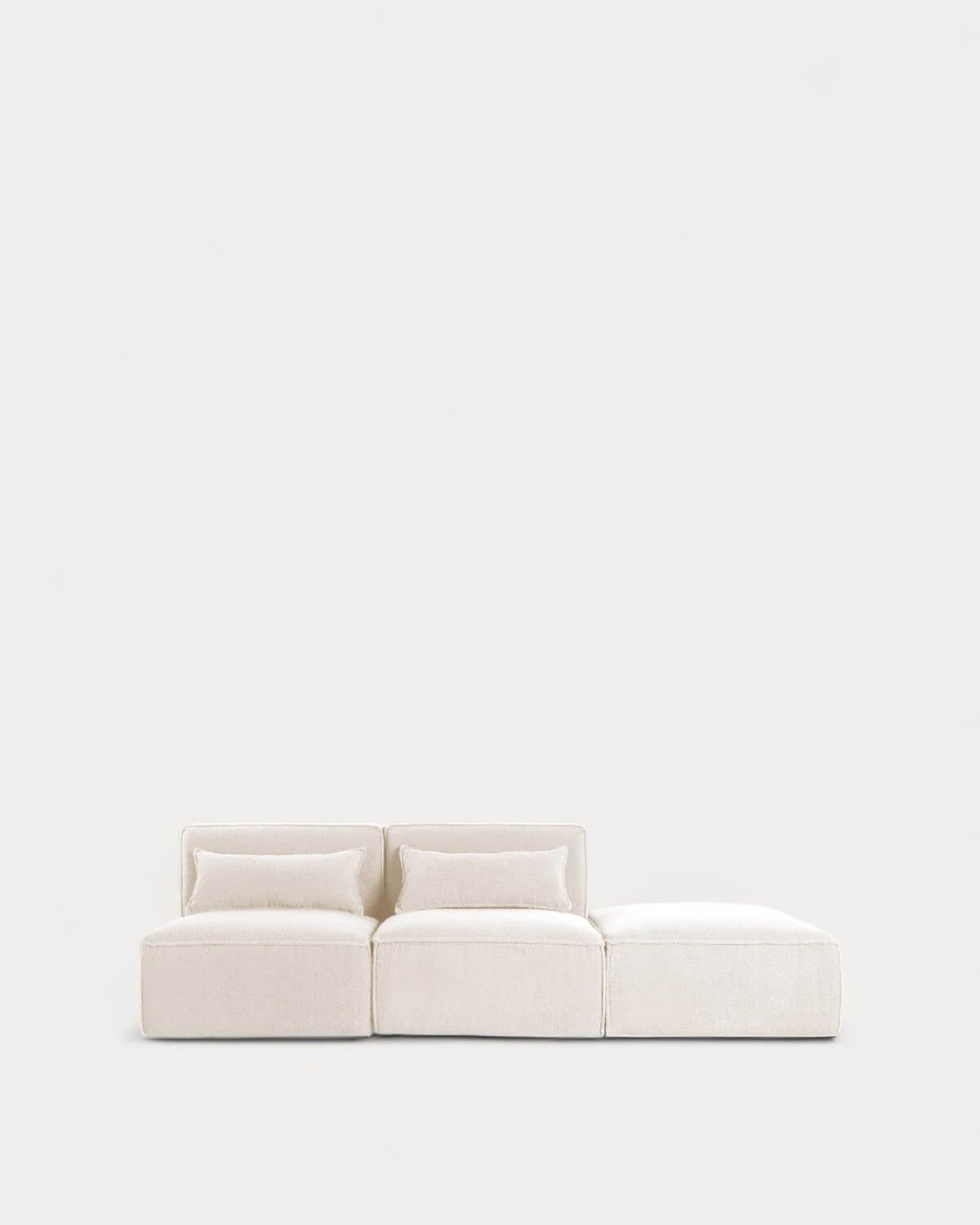 Canapé Modulable 2 Pièces avec Pouf en Tissu Bouclé Kilhe, image de la gelerie 1