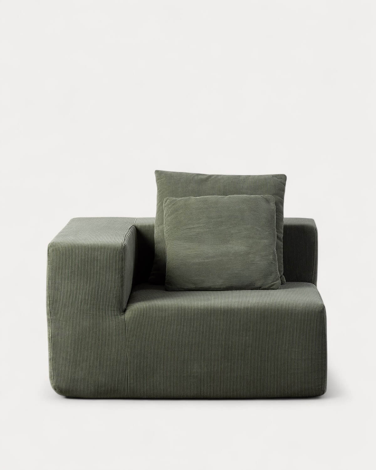 Fauteuil d'Angle Gauche en Velours Côtelé Emballée Sous Vide Grecia, image de la gelerie 1