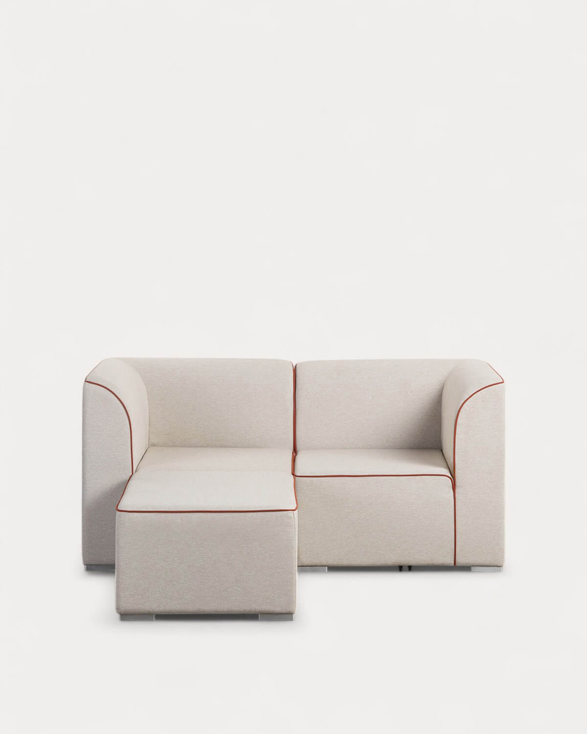 Canapé de Jardin Modulable 2 Pièces d'Angle avec Pouf en Tissu Lagos, image de la gelerie 1