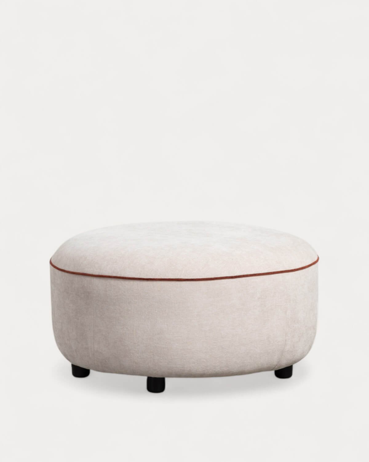 Fauteuil Canapé Modulable 2 Pièces avec Pouf Rond en Tissu Ilham , image de la gelerie 4