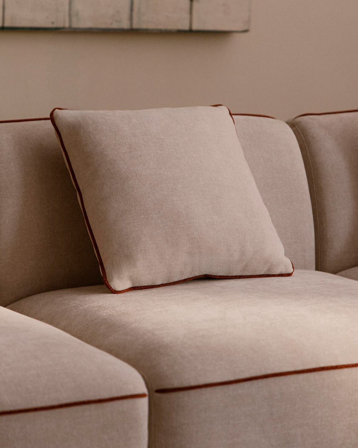 Fauteuil Canapé Modulable 2 Pièces avec Pouf Rond en Tissu Ilham , image de la gelerie 2