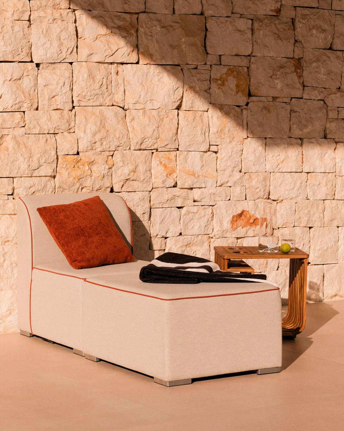 Fauteuil de Jardin Modulable avec Pouf en Tissu Lagos, image de la gelerie 2