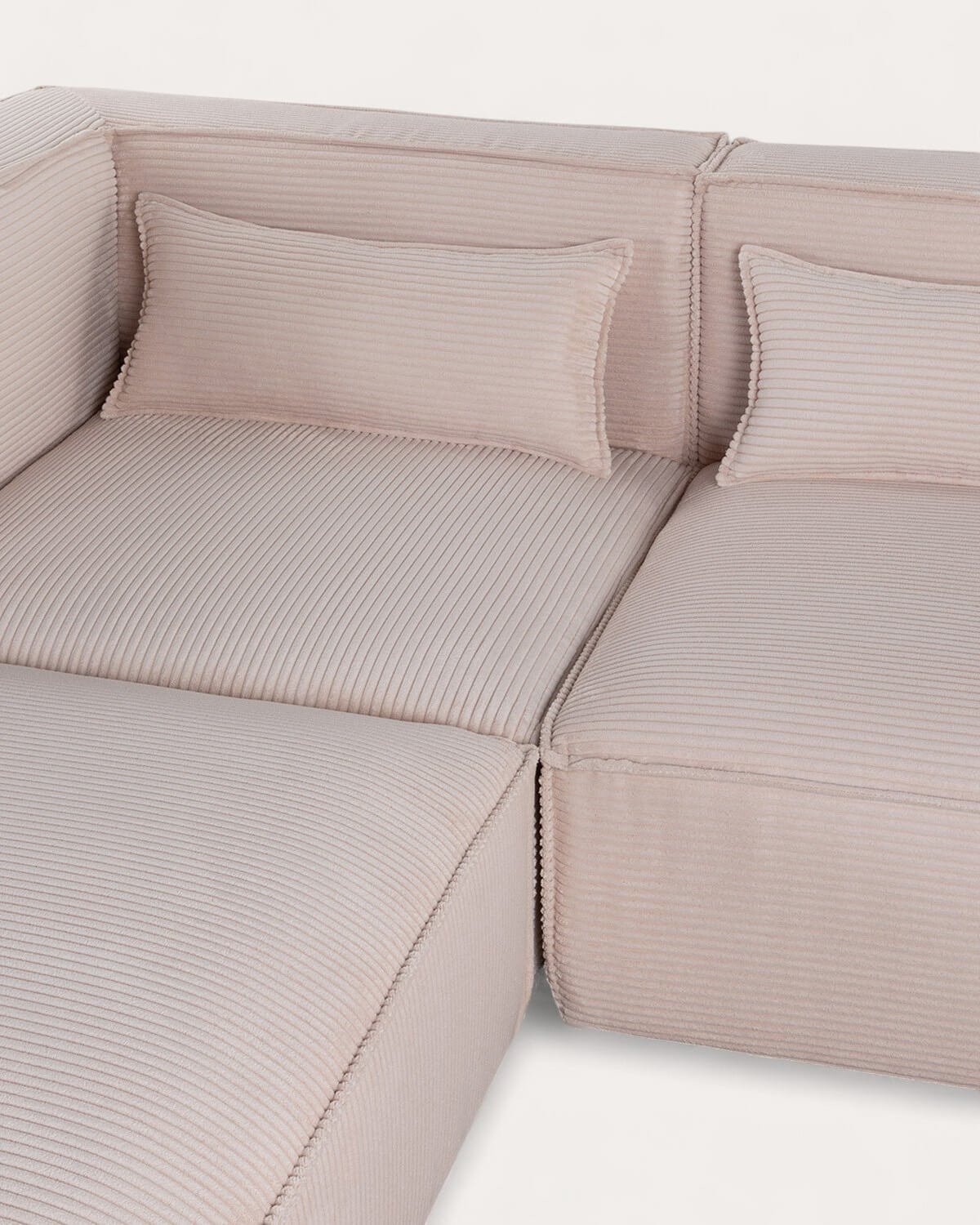 Canapé d'Angle Modulable  2 Pièces avec Pouf en Velours Côtelé Épais Kilhe , image de la gelerie 6