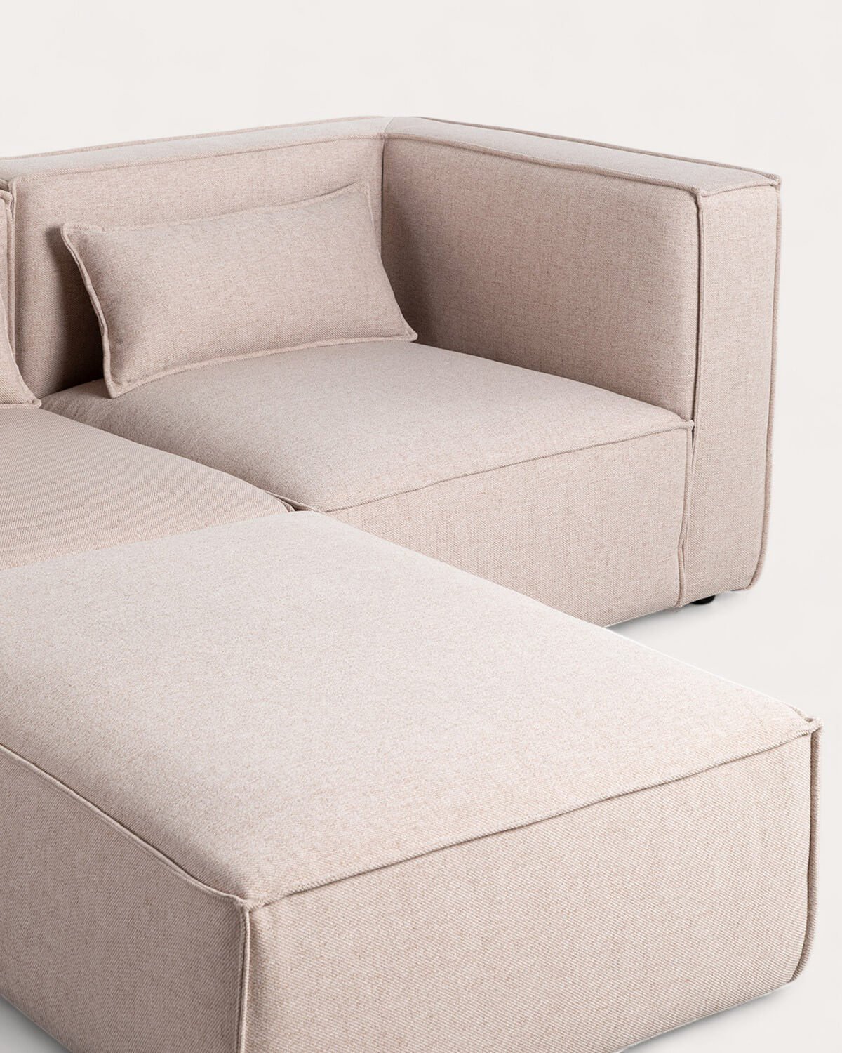 Canapé Modulable 2 pièces d´Angle et Pouf en Tissu Kilhe , image de la gelerie 4