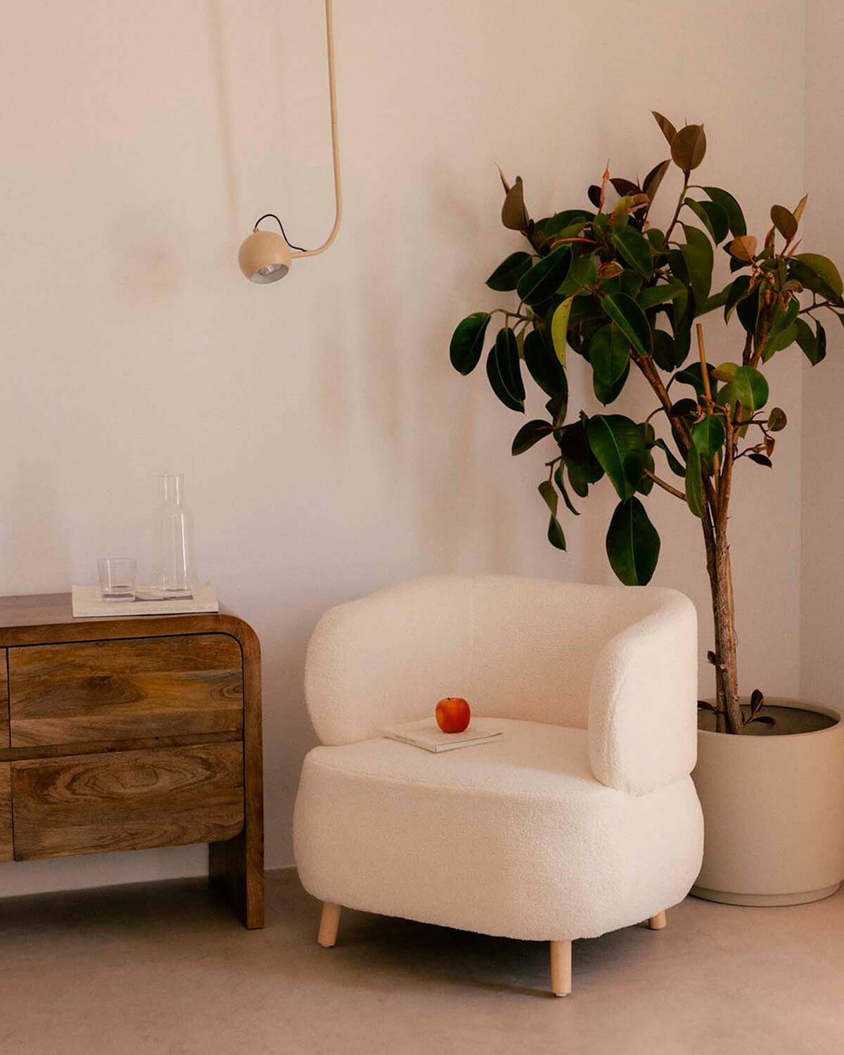Fauteuil en Tissu Bouclé Ailen, image de la gelerie 2