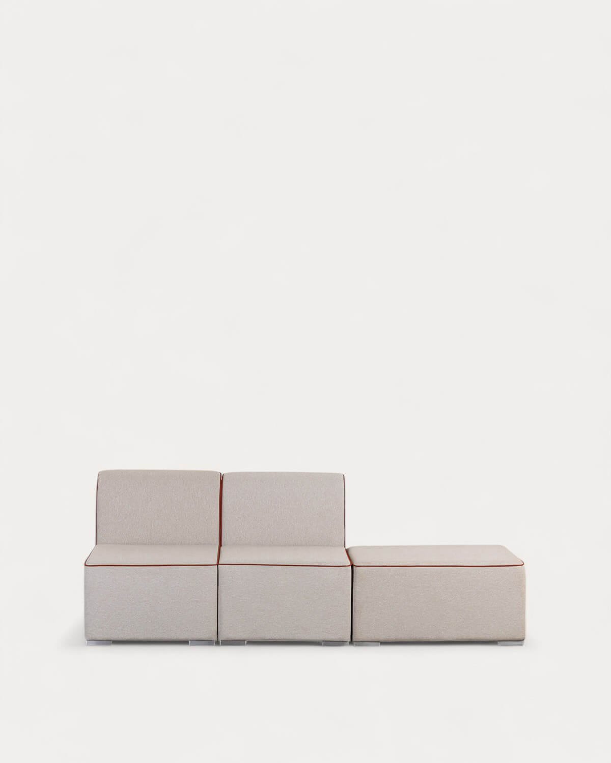 Canapé de Jardin Modulable 2 Pièces Fauteuil et Pouf en Tissu Lagos, image de la gelerie 1