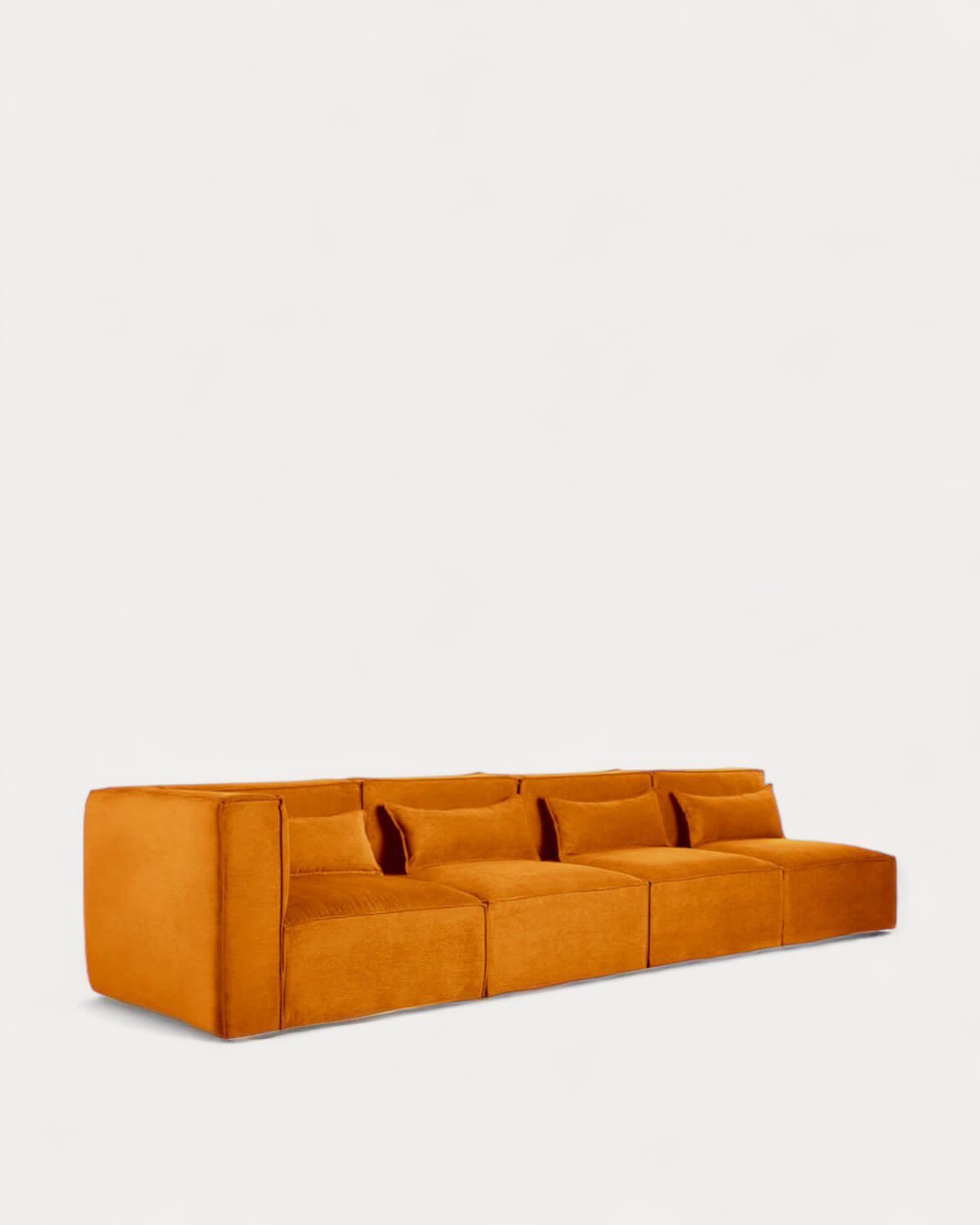 Canapé Modulaire 4 Pièces avec 3 Fauteuils en Velours Côtelé Kilhe, image de la gelerie 1