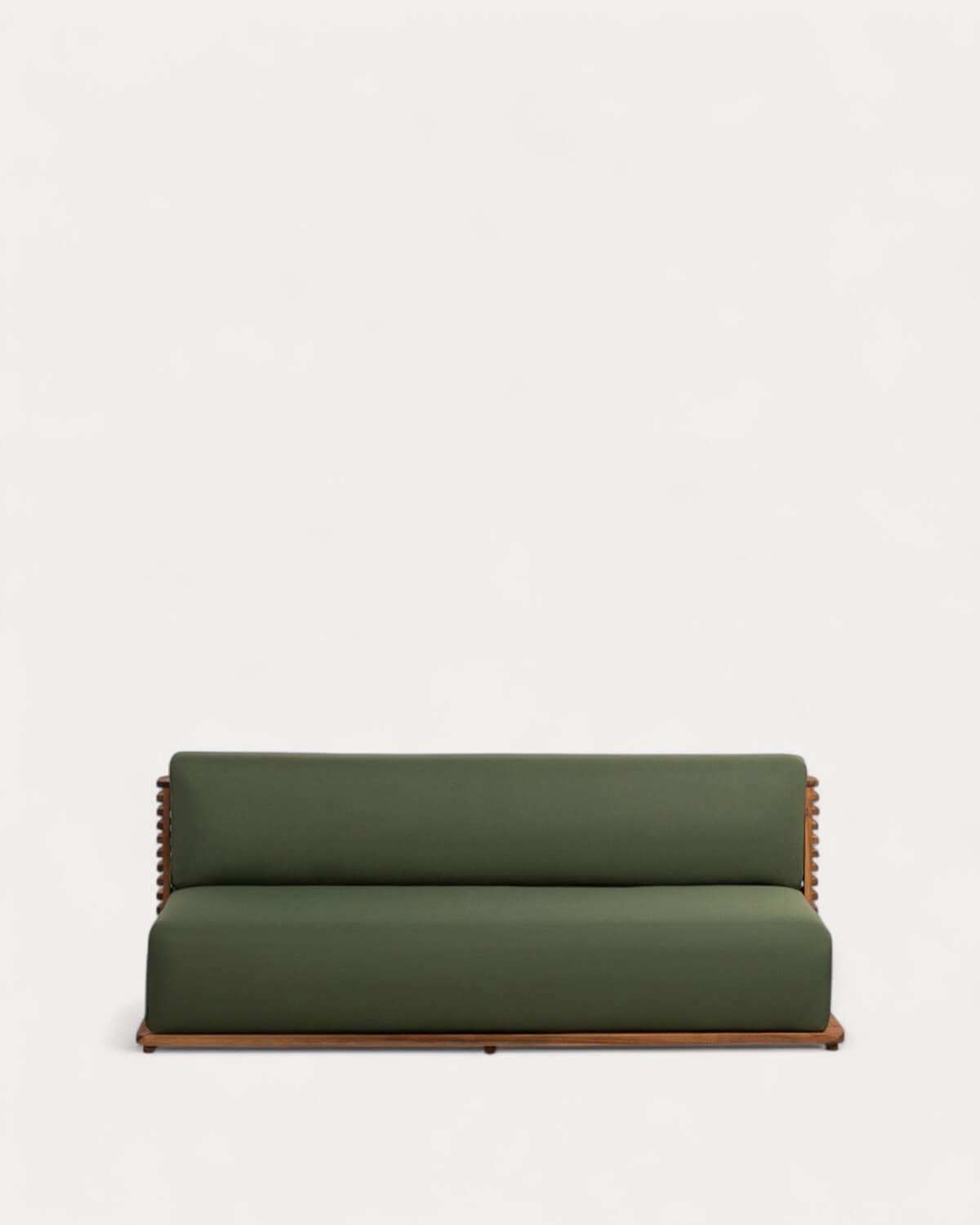 Canapé de Jardin 3 Places en Bois d'Acacia avec Coussins en Tissu Hazan, image de la gelerie 1