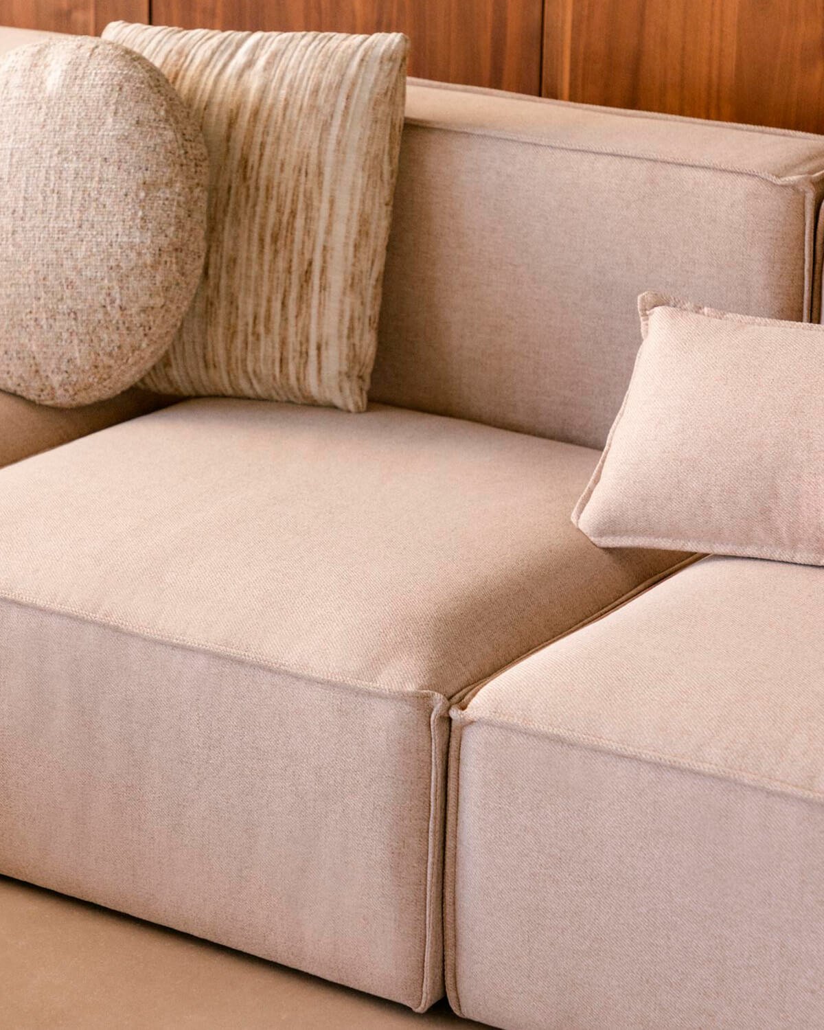  Canapé Modulable 2 pièces avec Pouf en Tissu Kilhe, image de la gelerie 3