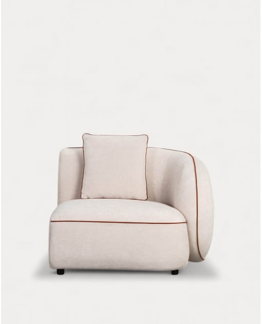 Module de Fauteuil D'Angle Droit en Tissu pour Canapé Ilham