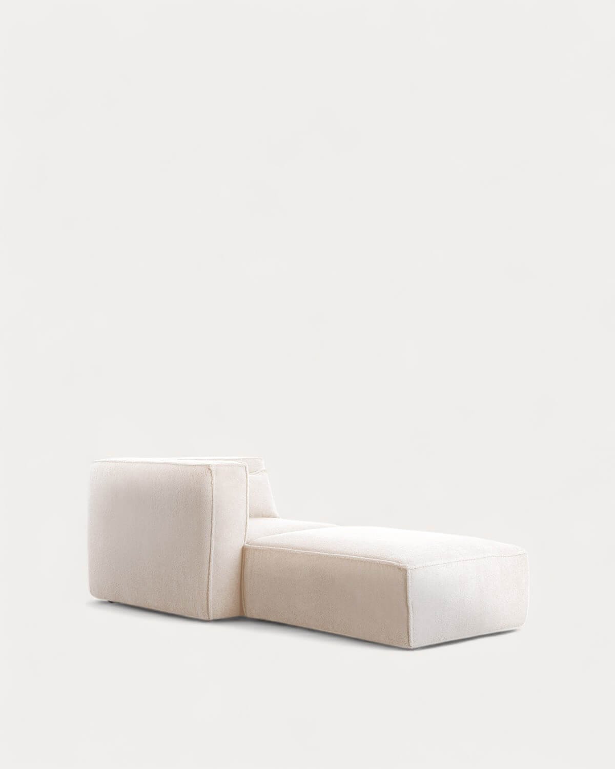 Fauteuil d'Angle Modulable avec Pouf en Tissu Bouclé Kilhe, image de la gelerie 1
