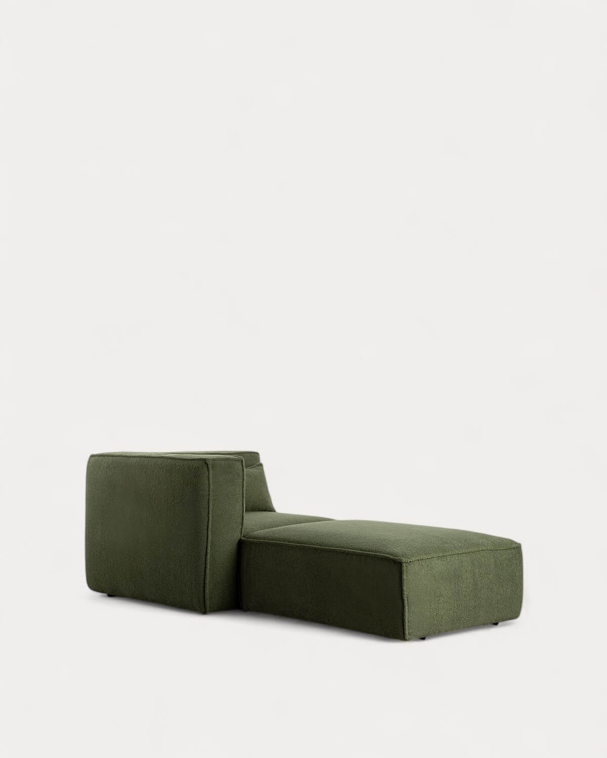 Fauteuil d'Angle Modulable avec Pouf en Tissu Bouclé Kilhe, image de la gelerie 1
