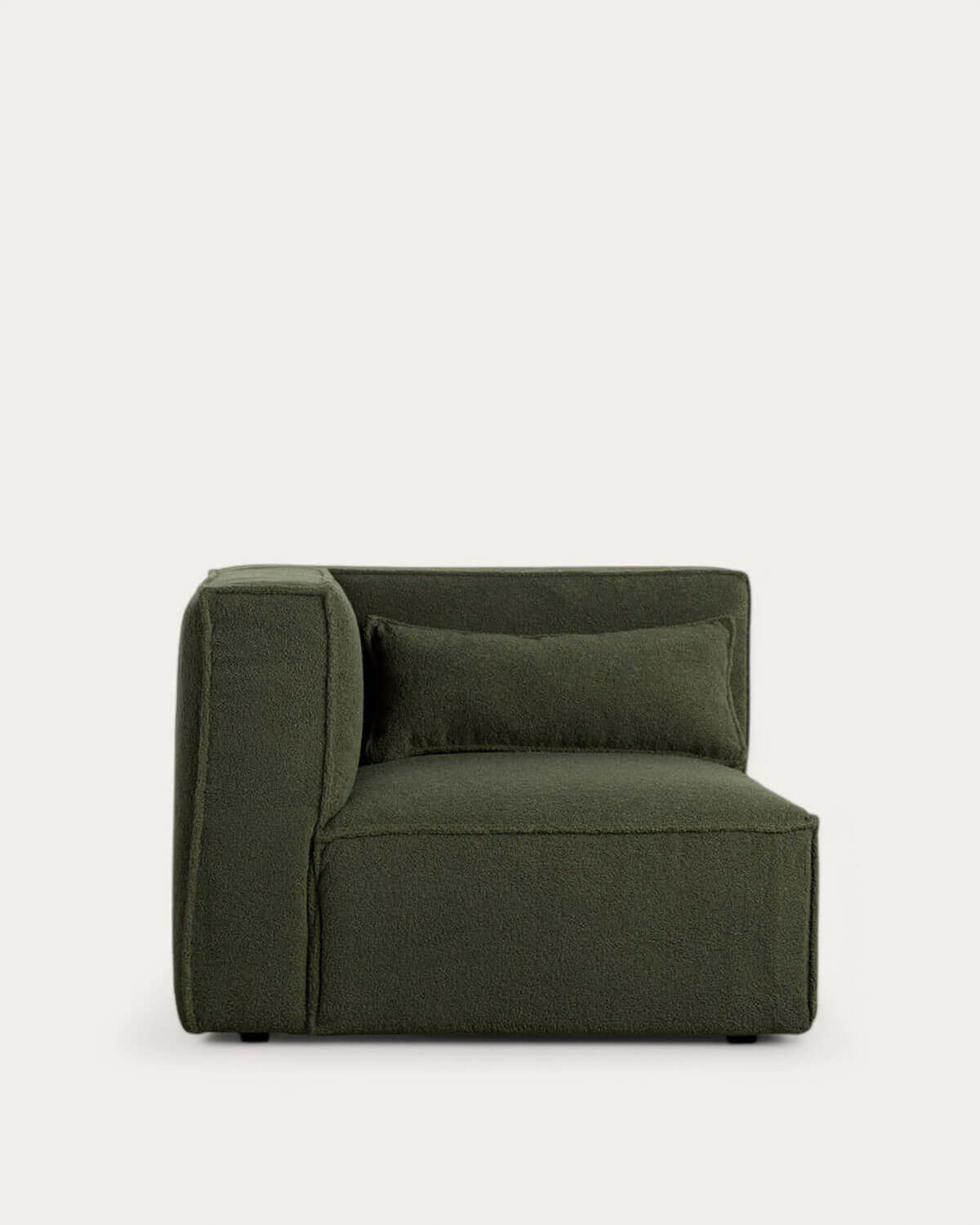 Fauteuil d'Angle Modulable avec Pouf en Tissu Bouclé Kilhe, image de la gelerie 2