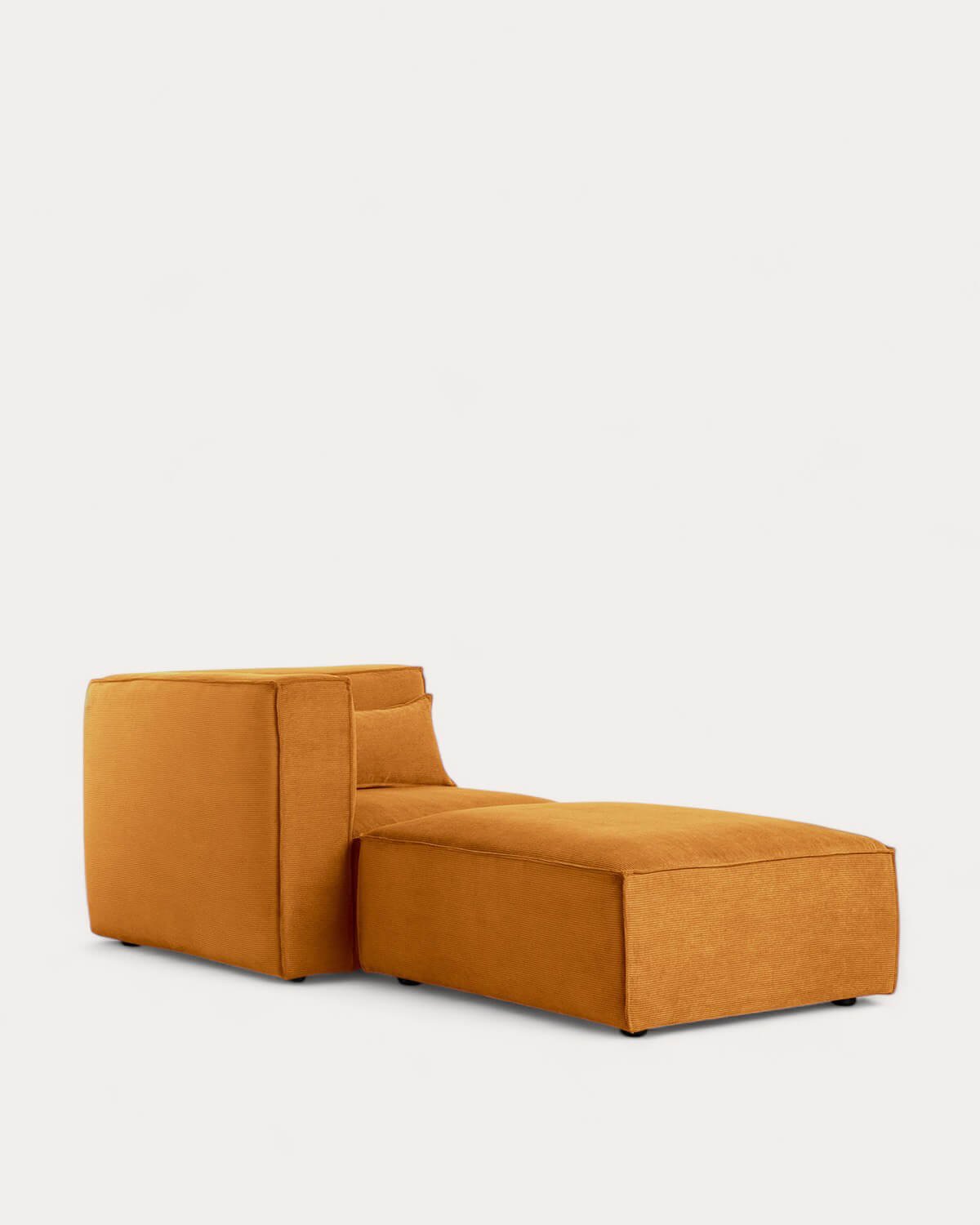 Fauteuil d'Angle Modulable Kilhe en Velours Côtelé avec Pouf, image de la gelerie 1