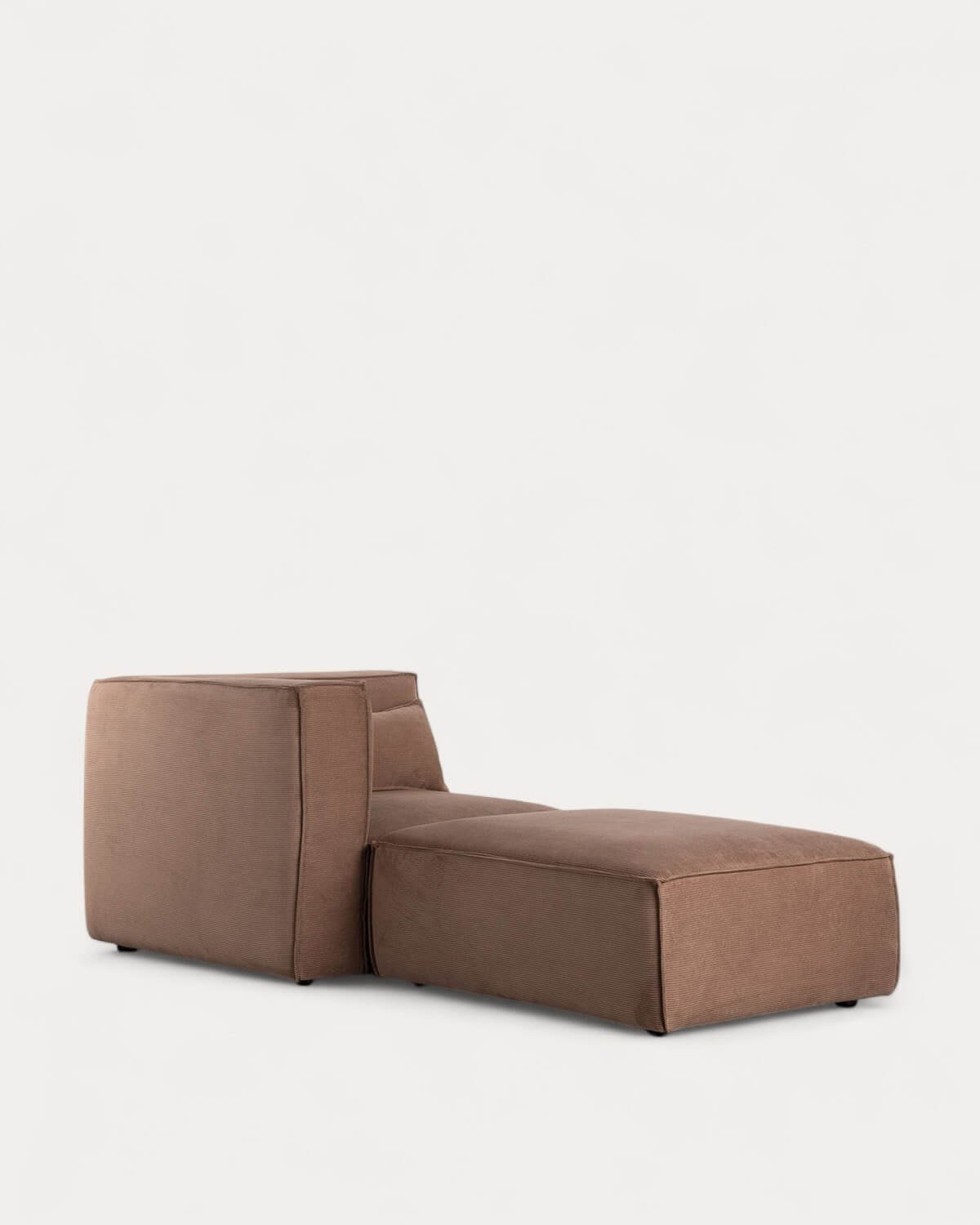 Fauteuil d'Angle Modulable Kilhe en Velours Côtelé avec Pouf, image de la gelerie 1