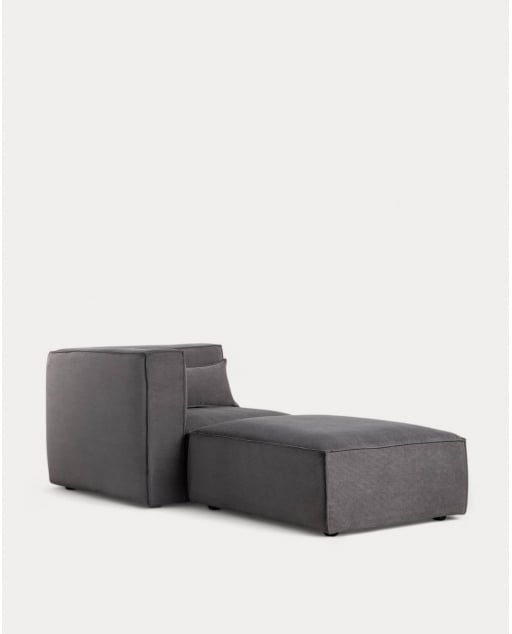 Fauteuil d'Angle Modulable Kilhe en Velours Côtelé avec Pouf