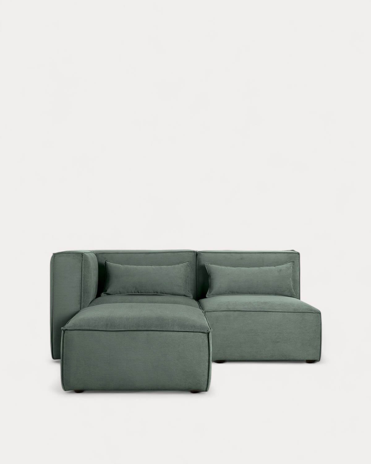 Canapé Modulables d'Angle de 2 Pièces et Pouf en Velours Côtelé Kilhe, image de la gelerie 1