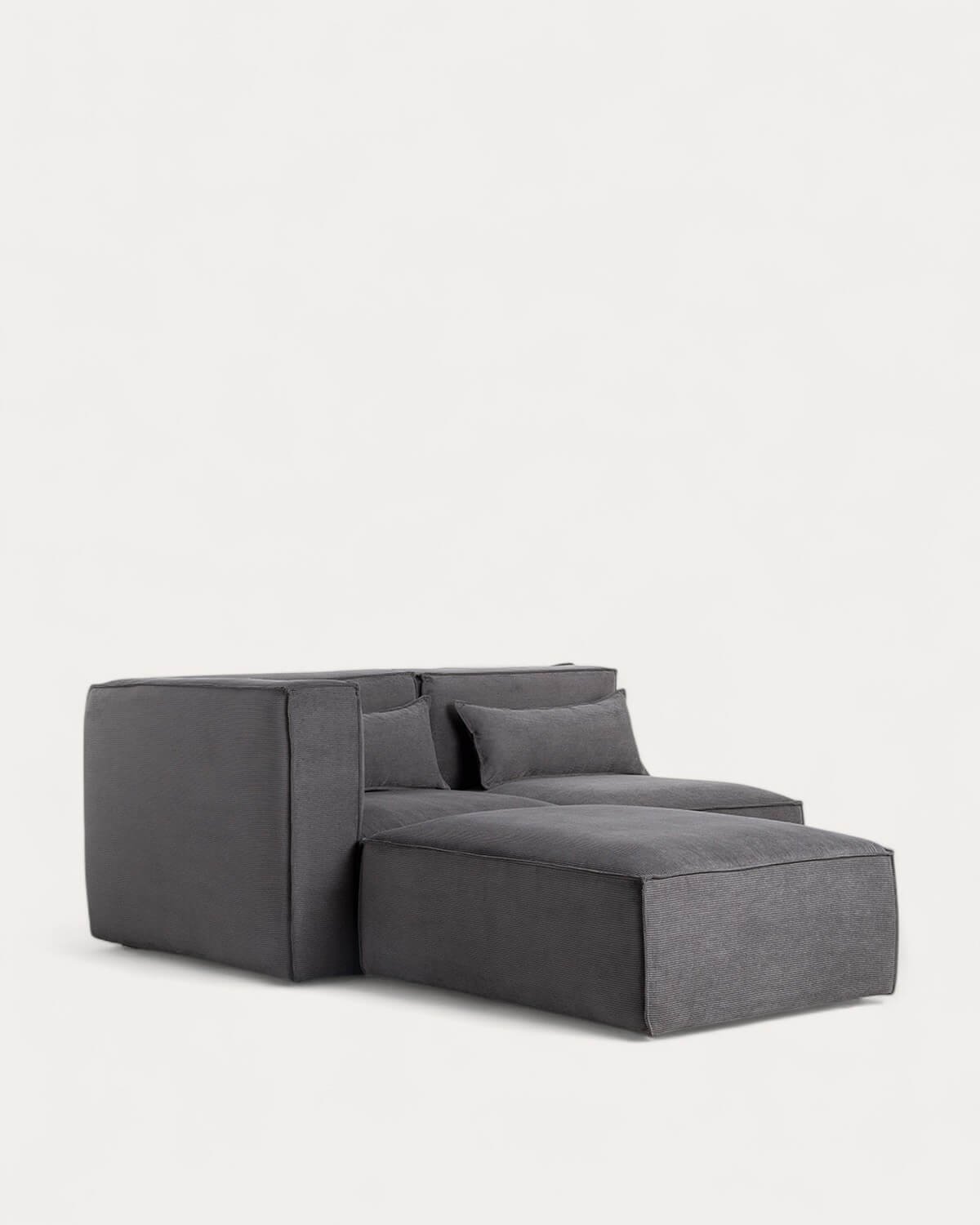 Canapé Modulables d'Angle de 2 Pièces et Pouf en Velours Côtelé Kilhe, image de la gelerie 2