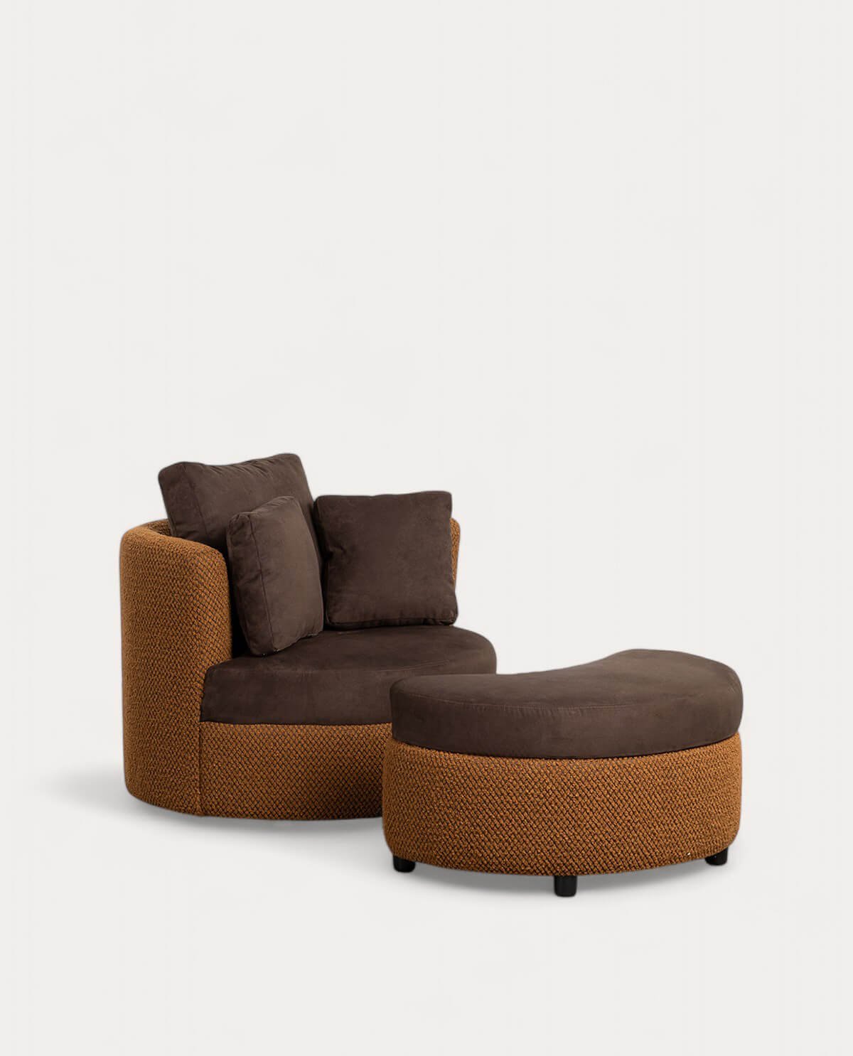 Fauteuil en Tissu avec 3 Coussins et Repose-pieds Jace, image de la gelerie 1