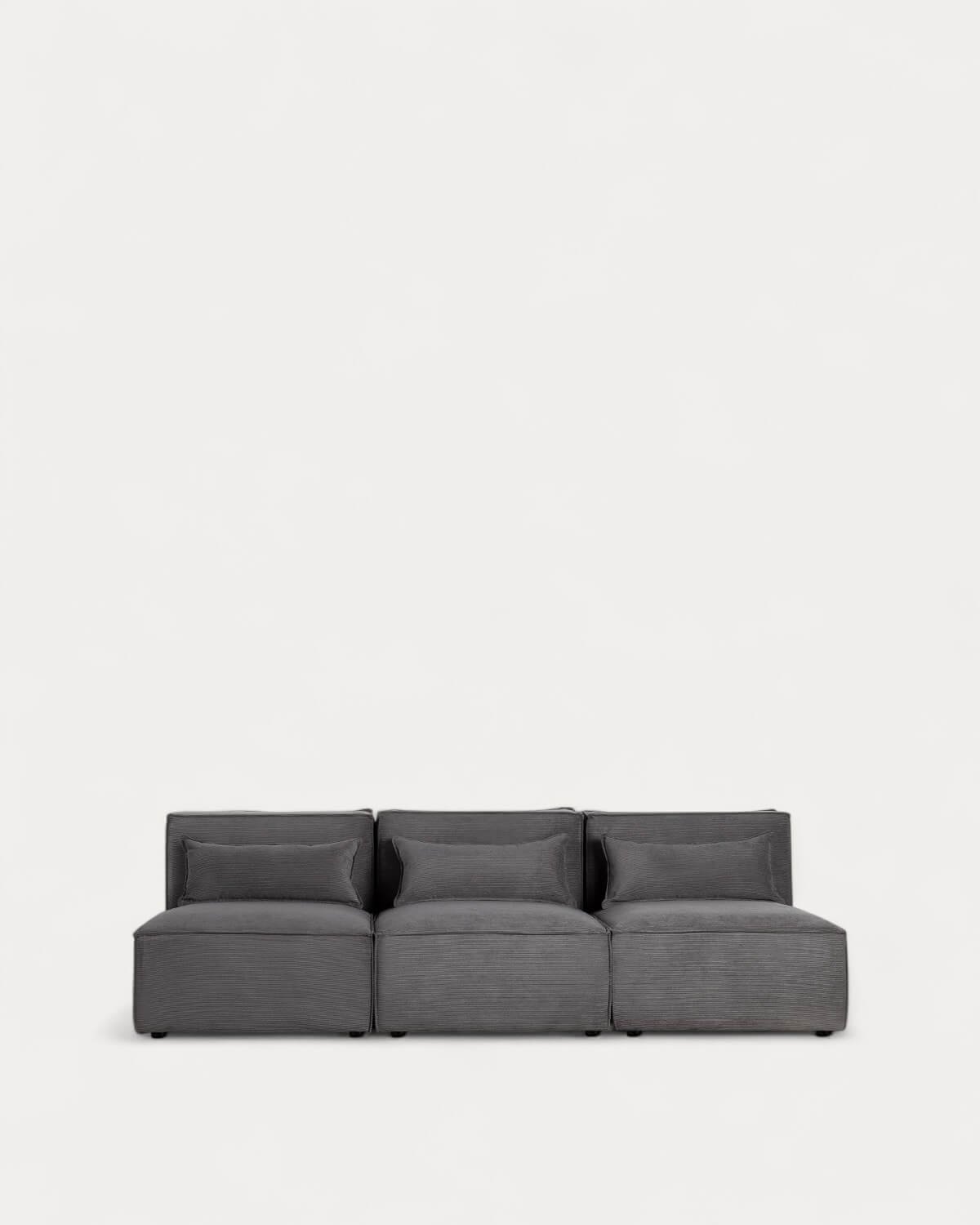 Canapé Modulaire 3 Pièces en Velours Côtelé Kilhe, image de la gelerie 2