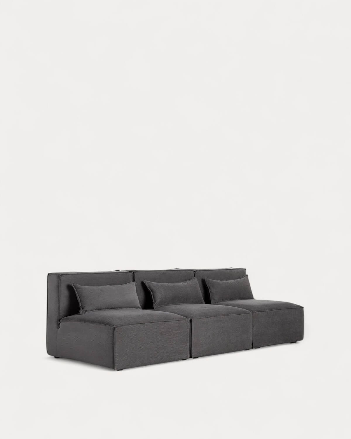 Canapé Modulaire 3 Pièces en Velours Côtelé Kilhe, image de la gelerie 1