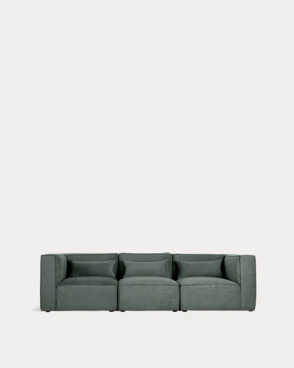 Canapé Modulaire 3 Pièces avec 2 Fauteuils d'Angle en Velours Côtelé Kilhe, image de la gelerie 1