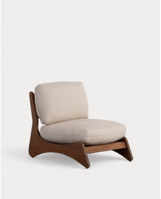 Chaise de Jardin en Bois d'Acacia avec Coussins en Tissu Lorent