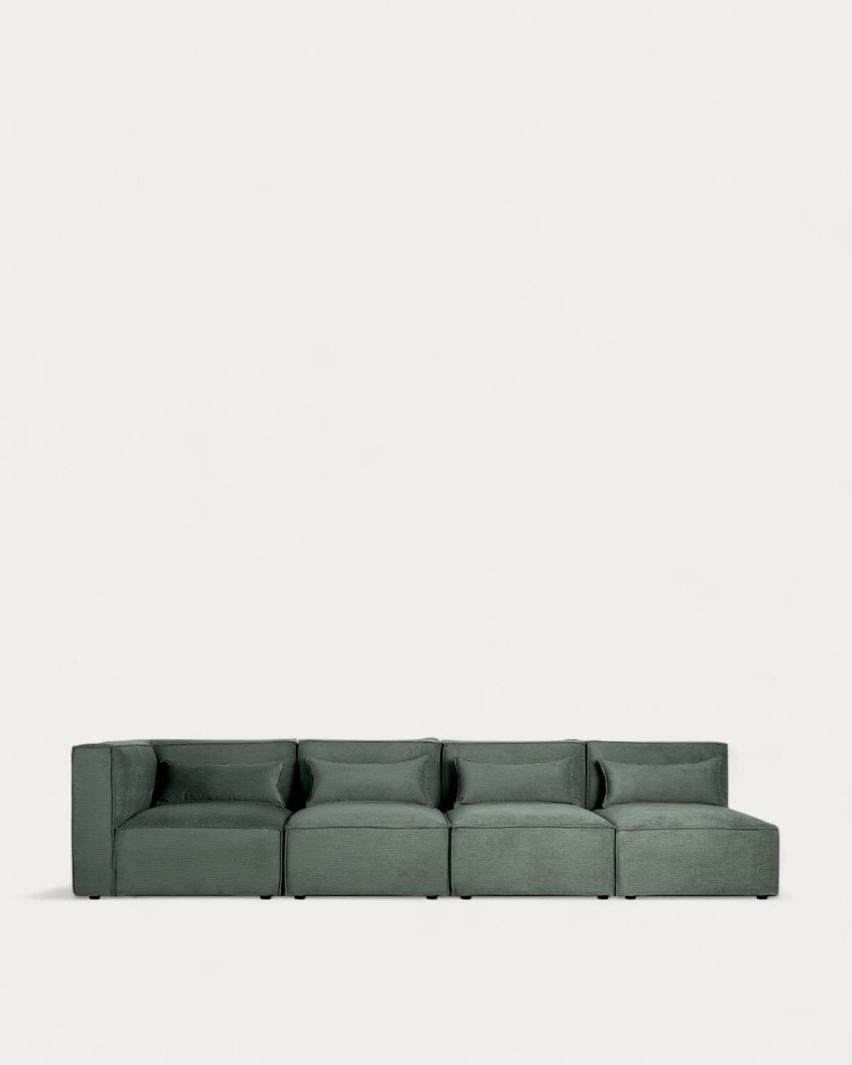 Canapé Modulaire 4 Pièces avec 3 Fauteuils en Velours Côtelé Kilhe, image de la gelerie 1