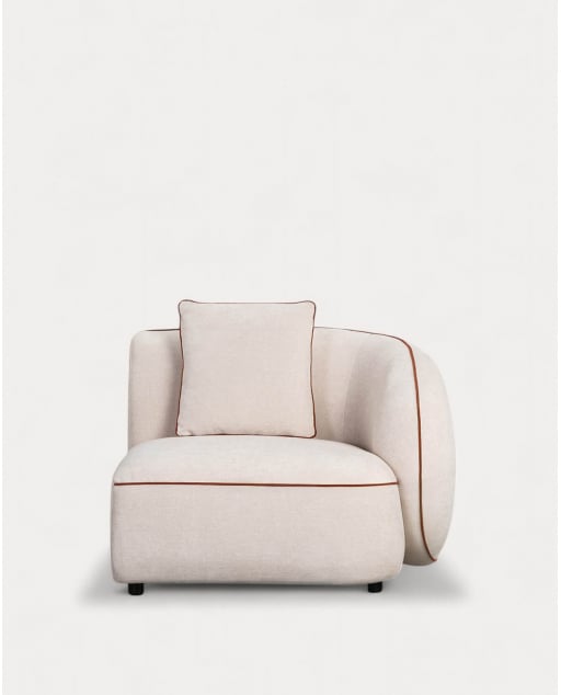 Module de Fauteuil D'Angle Droit en Tissu pour Canapé Ilham