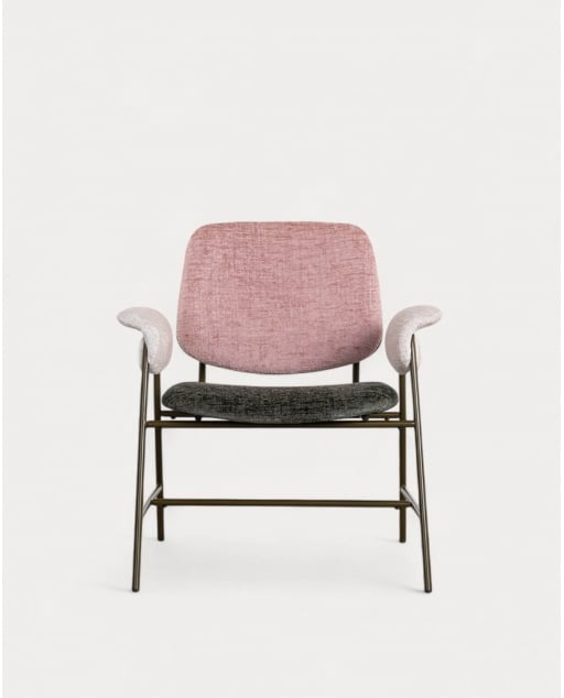 Fauteuil avec Accoudoirs en Métal et Tissu Vegas