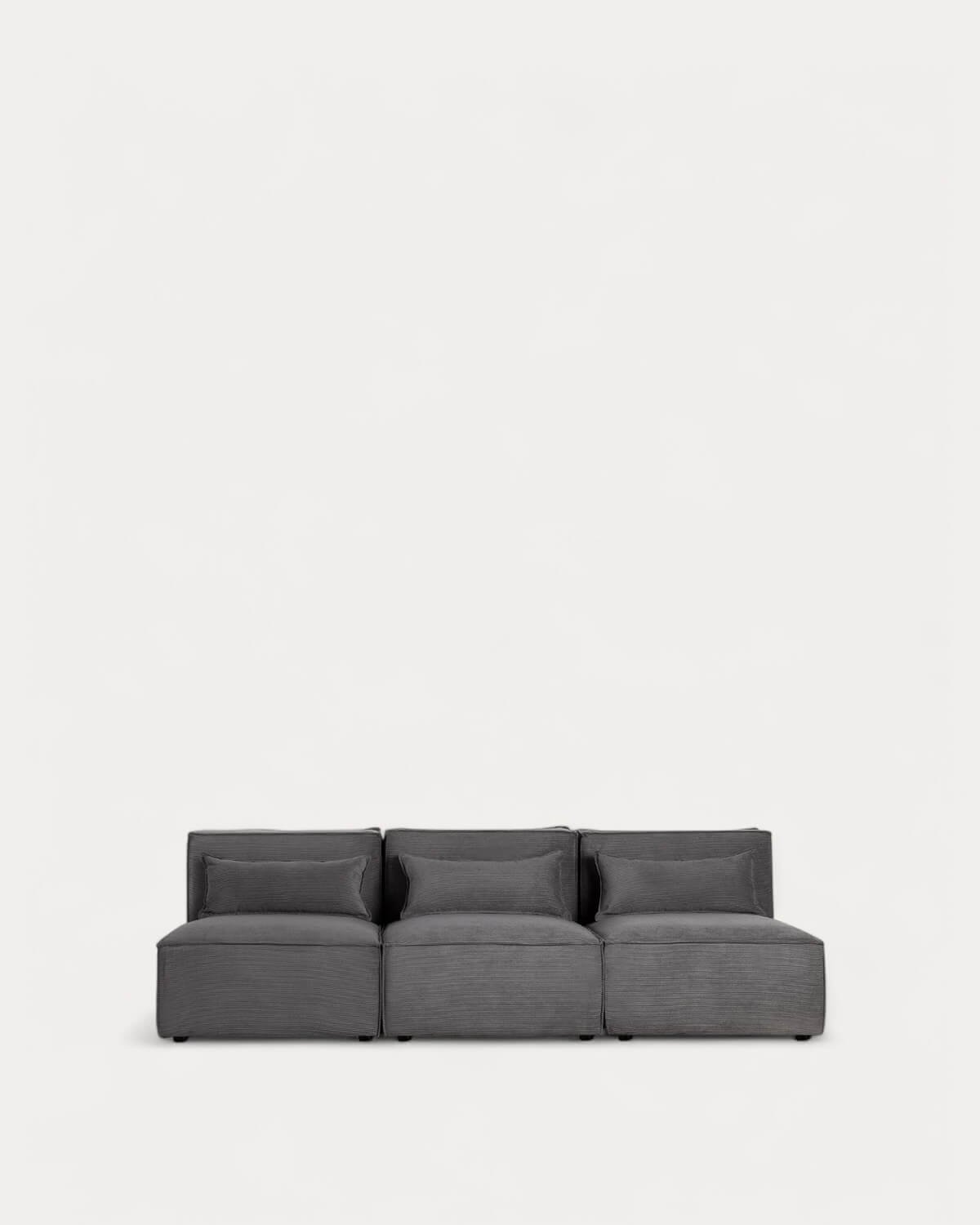 Canapé Modulaire 3 Pièces en Velours Côtelé Kilhe