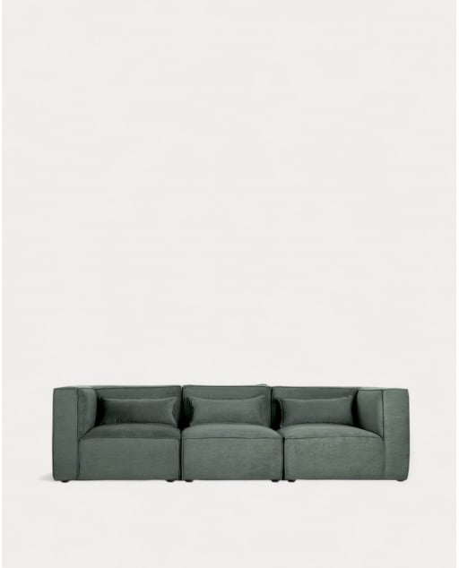 Canapé Modulaire 3 Pièces avec 2 Fauteuils d'Angle en Velours Côtelé Kilhe