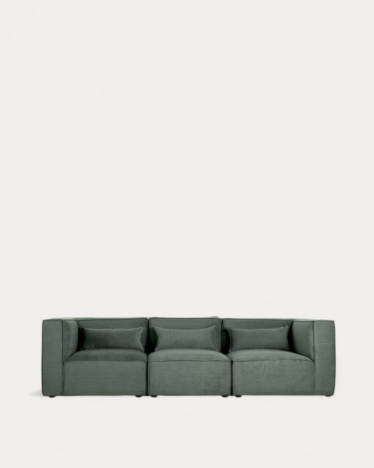 Canapé Modulaire 3 Pièces avec 2 Fauteuils d'Angle en Velours Côtelé Kilhe