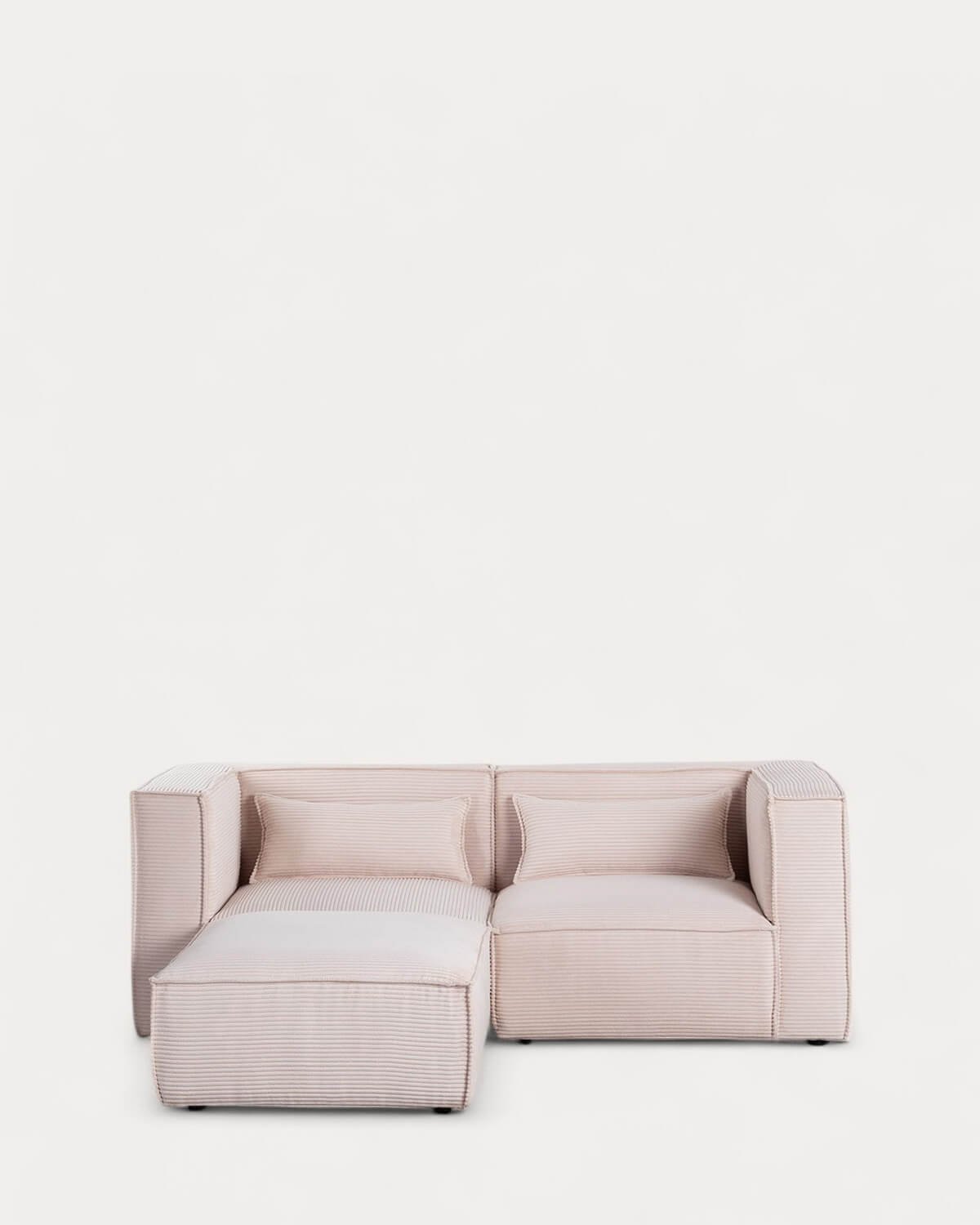 Canapé d'Angle Modulable  2 Pièces avec Pouf en Velours Côtelé Épais Kilhe 