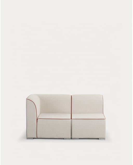 Canapé de Jardin Modulable 2 Pièces d'Angle et Fauteuil en Tissu Lagos