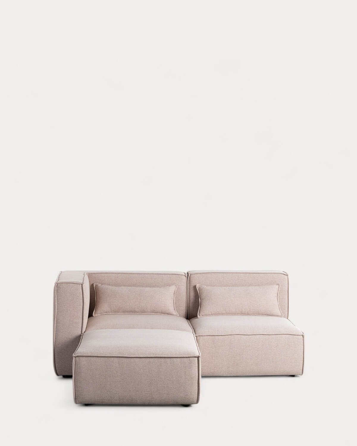 Canapé Modulable d'Angle 2 pièces et Pouf en Tissu Kilhe 