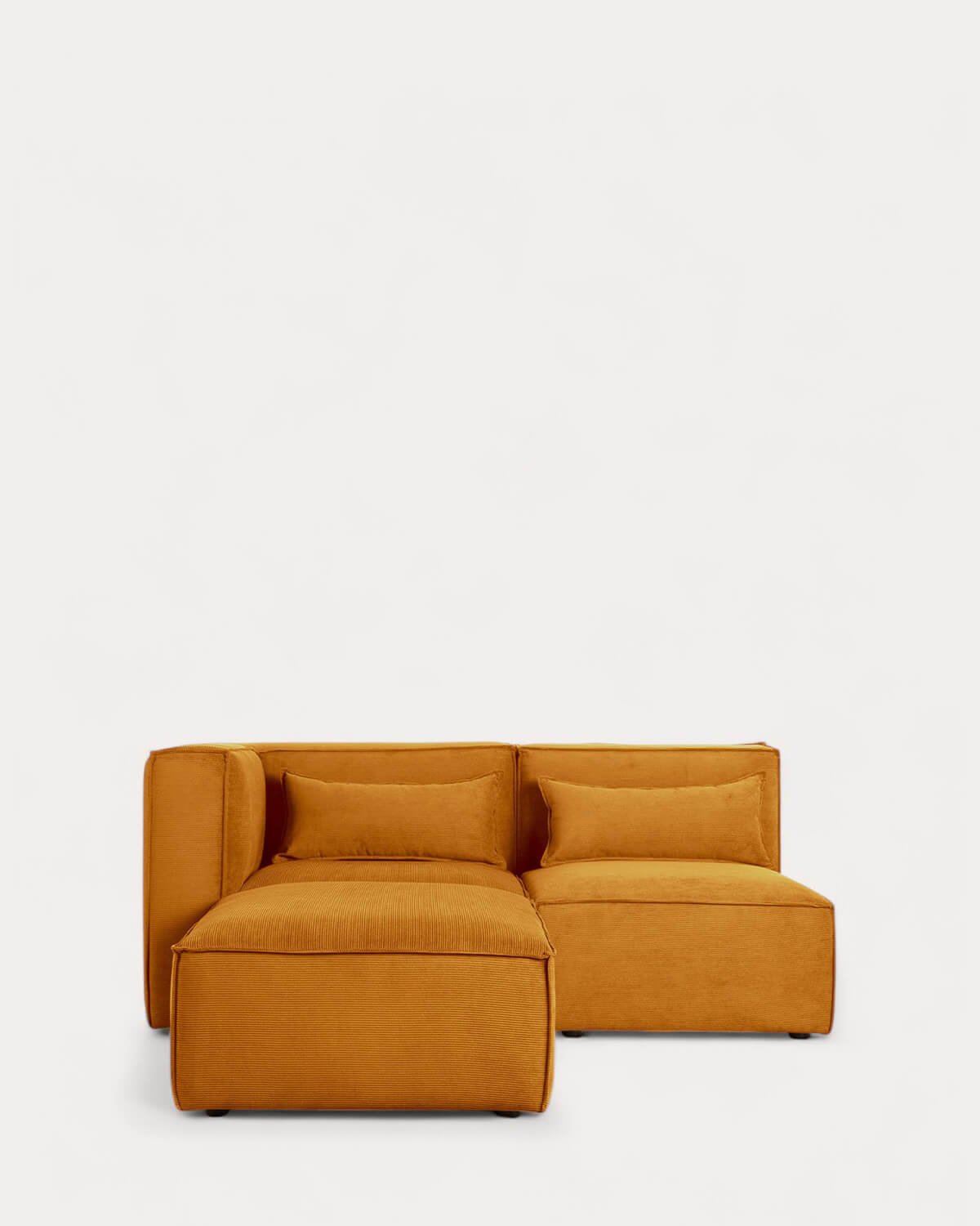 Canapé Modulables d'Angle de 2 Pièces et Pouf en Velours Côtelé Kilhe