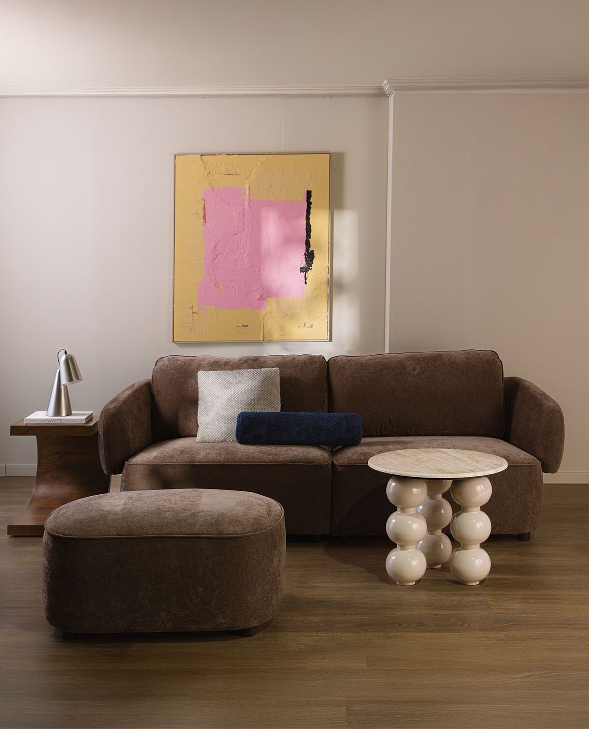 Canapé 2 Places avec Pouf en Tissu Kino, image de la gelerie 2