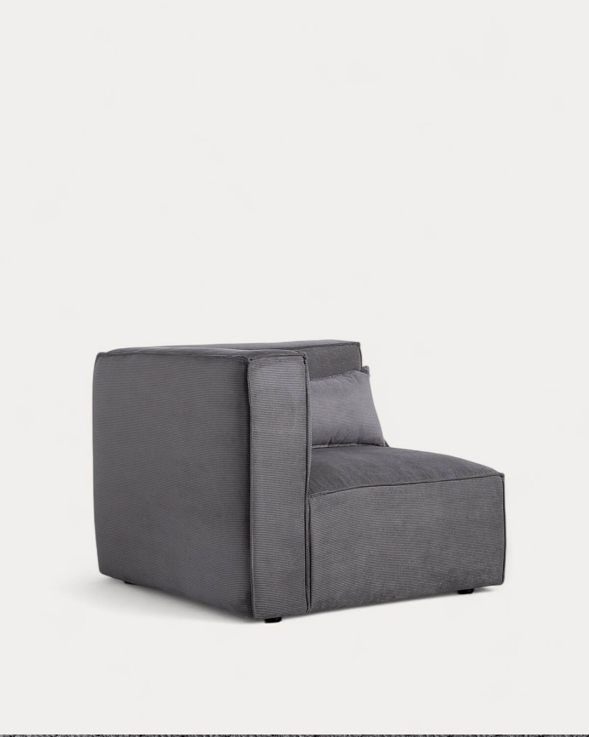 Canapé Modulaire 4 Pièces avec 2 Fauteuils d'Angle et Pouf en Velours Côtelé Kilhe, image de la gelerie 2