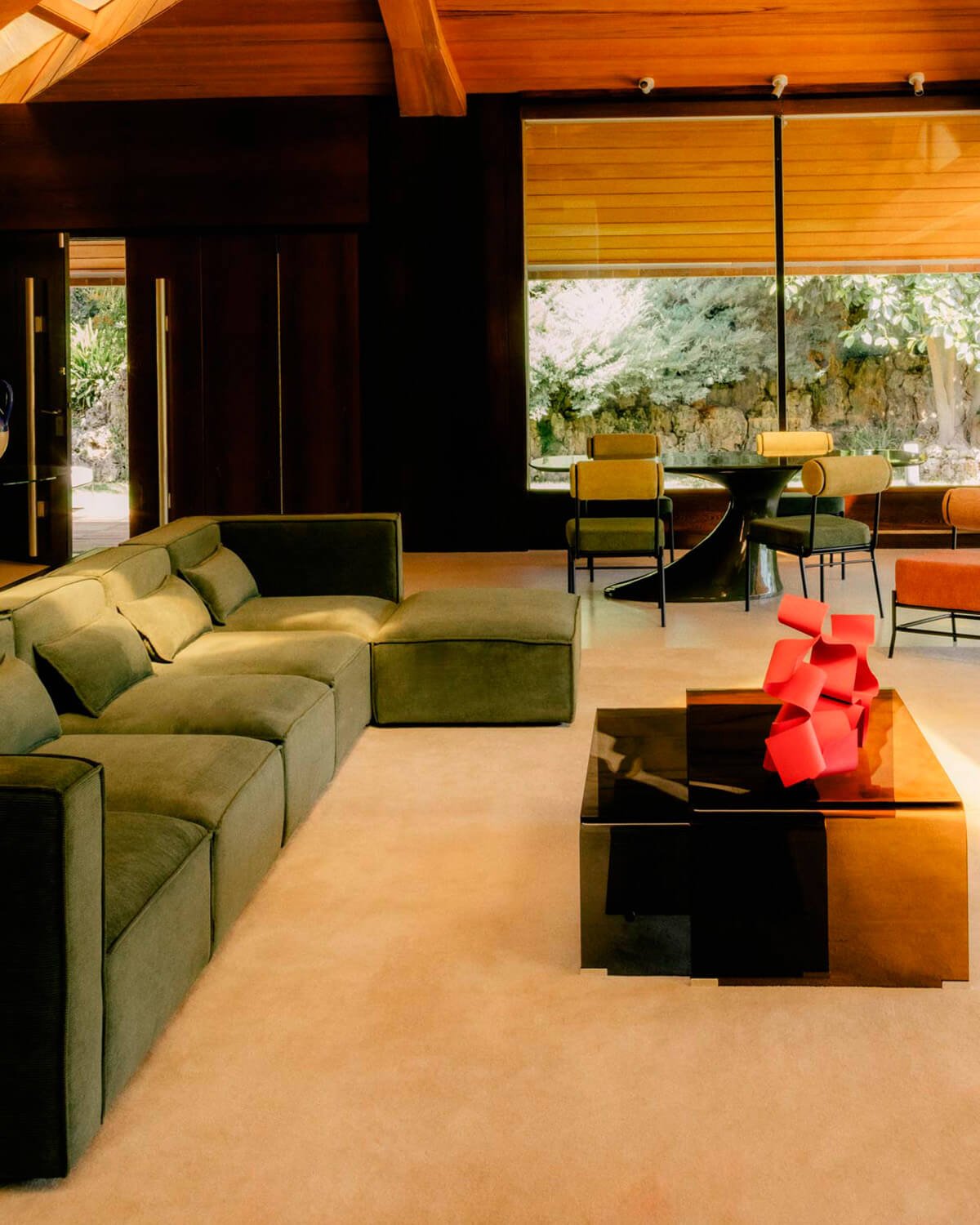 Canapé Modulaire et Pouf 5 Pièces en Velours Côtelé Kilhe, image de la gelerie 2