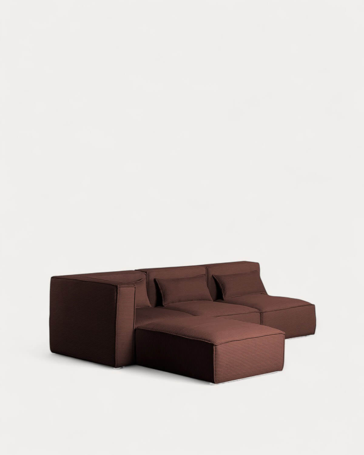 Canapé d'Angle Modulable 3 Pièces avec 2 Fauteuils et Pouf en Velours Côtelé Épais Kilhe, image de la gelerie 1