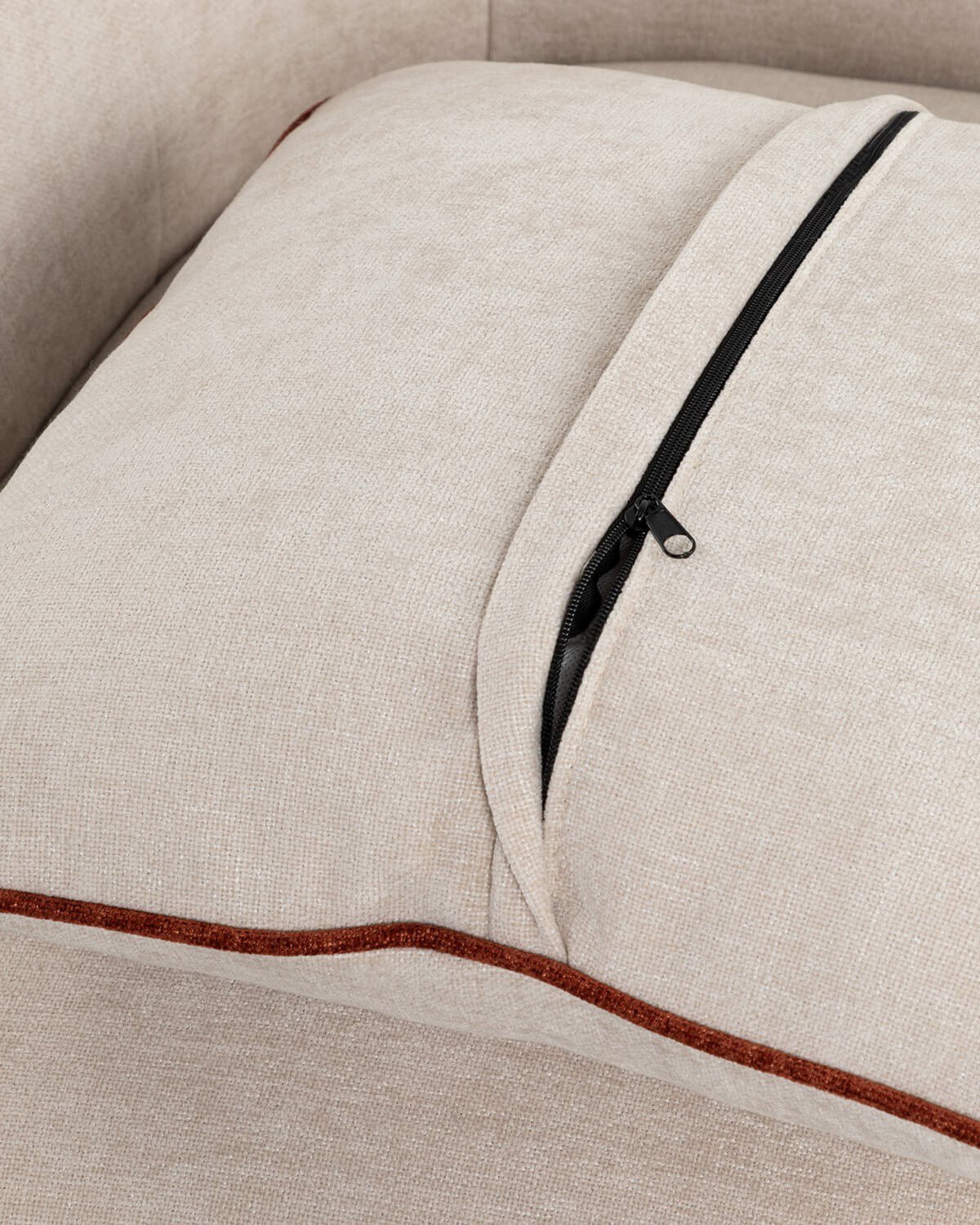 Canapé Méridienne Modulable 3 Pièces avec Pouf d'Angle et Pouf Rond en Tissu Ilham , image de la gelerie 6