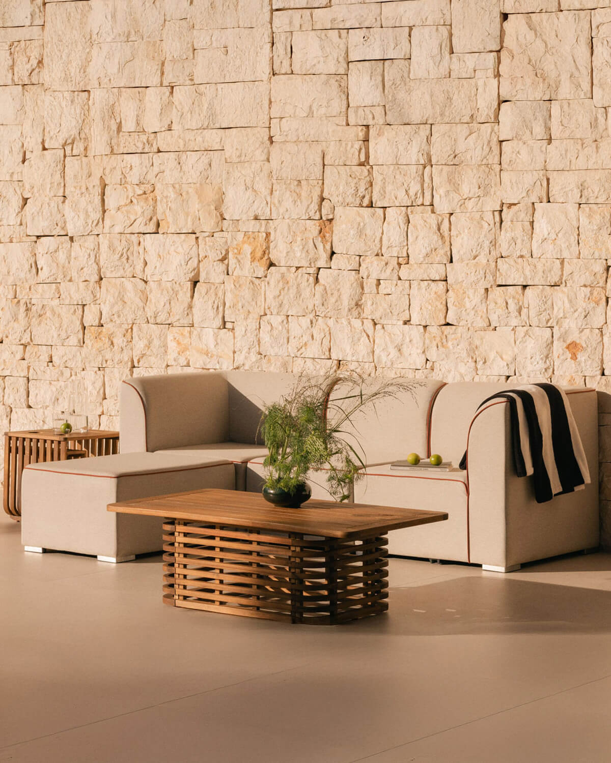 Canapé de Jardin Modulable 3 Pièces avec 2 Coins et Fauteuil avec Pouf en Tissu Lagos, image de la gelerie 2