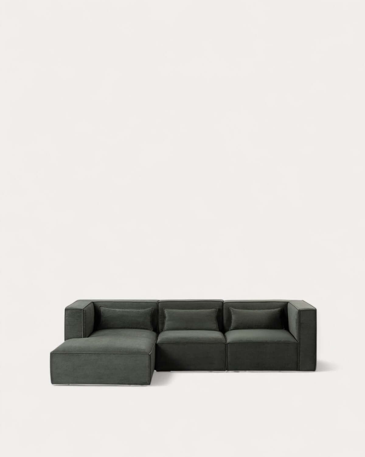 Chaise Longue Modulable en Velours Côtelé Kilhe