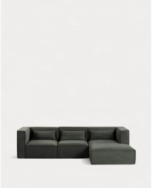 Chaise Longue Modulable en Velours Côtelé Kilhe