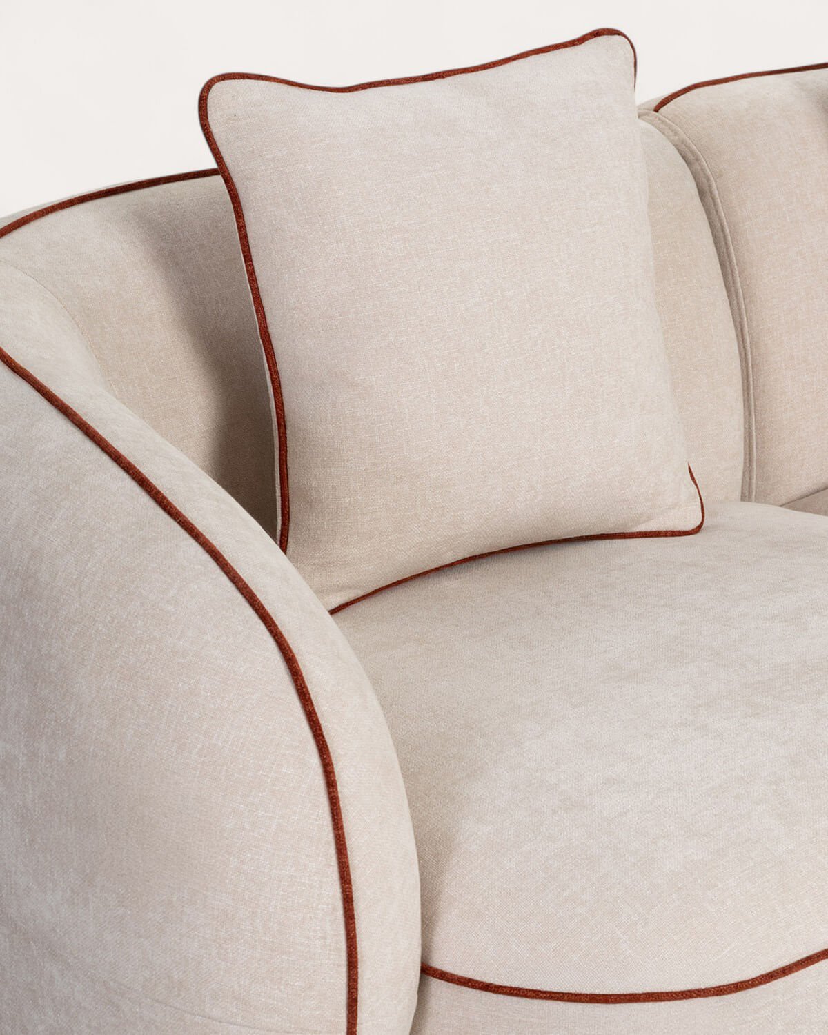 Canapé Modulable 3 Pièces à 2 Angles et Fauteuil avec Pouf Rond en Tissu Ilham, image de la gelerie 8