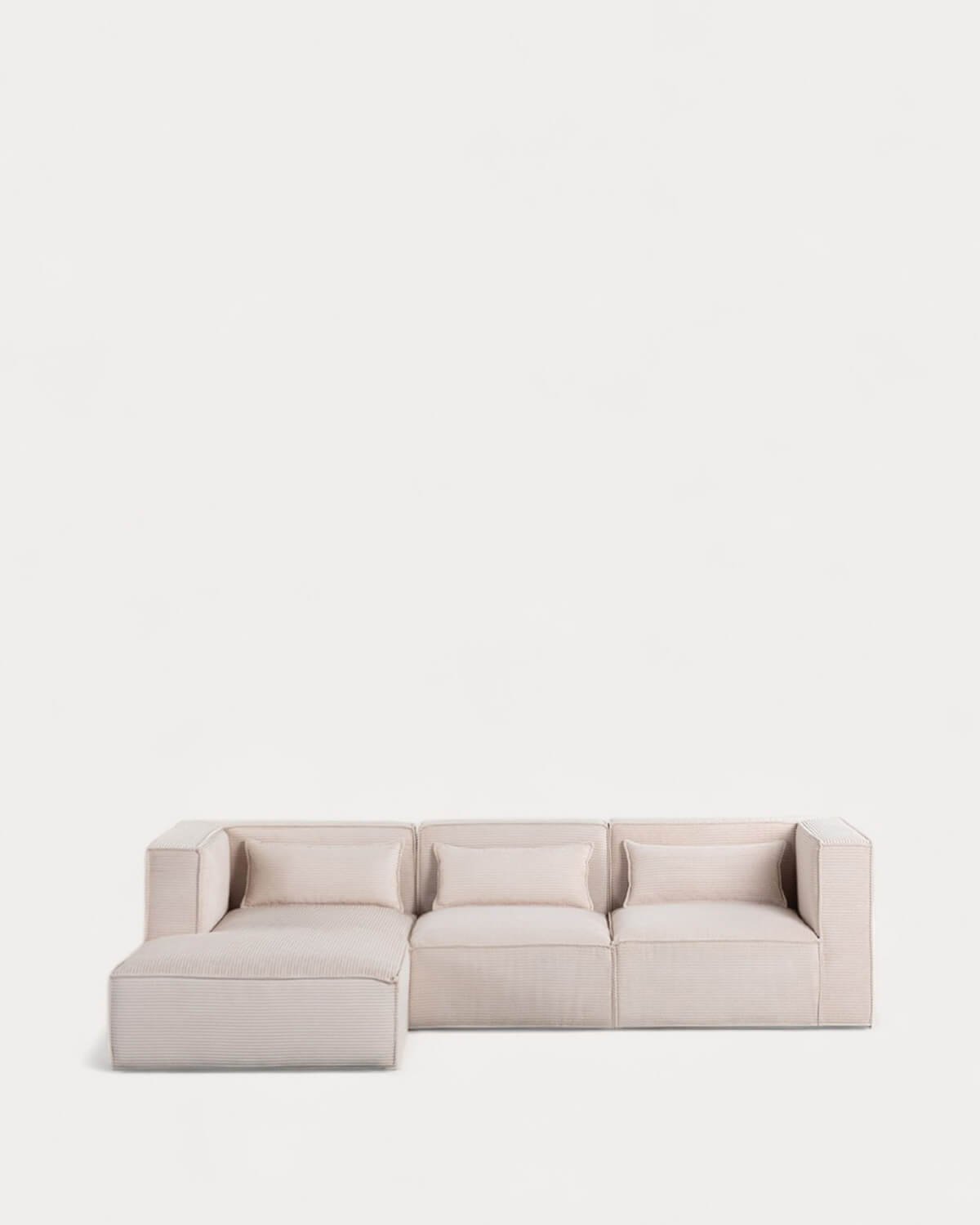 Canapé Chaise Longue Modulaire en Velours Côtelé Épais Kilhe